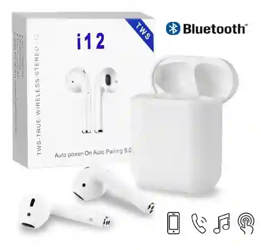 Blanco Audífonos Bluetooth Inalámbricos Inpods I12