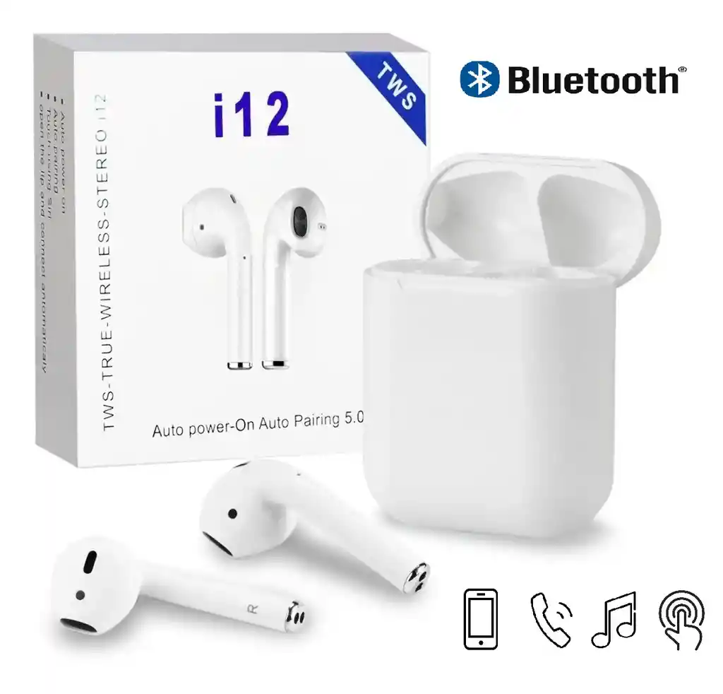 Audífonos Bluetooth Inalámbricos Inpods I12 Negro