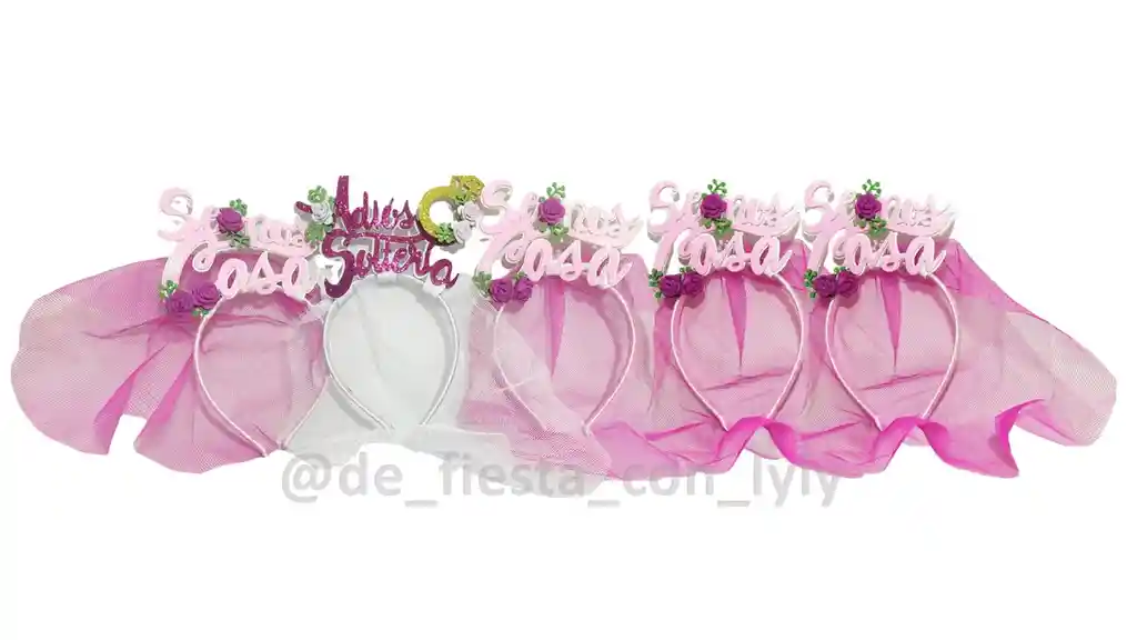 Kit De Velos Para Despedida De Soltera Y Amigas Diademas Fiesta