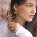 Anillo Asimétrico De Mariposa En Filigrana Dorado