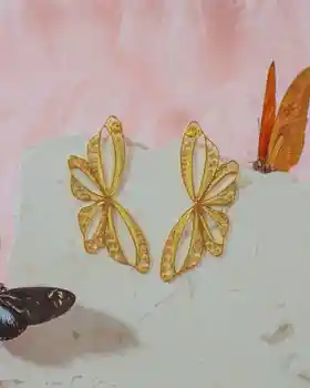 Aretes Mariposa Alada Grande En Filigrana