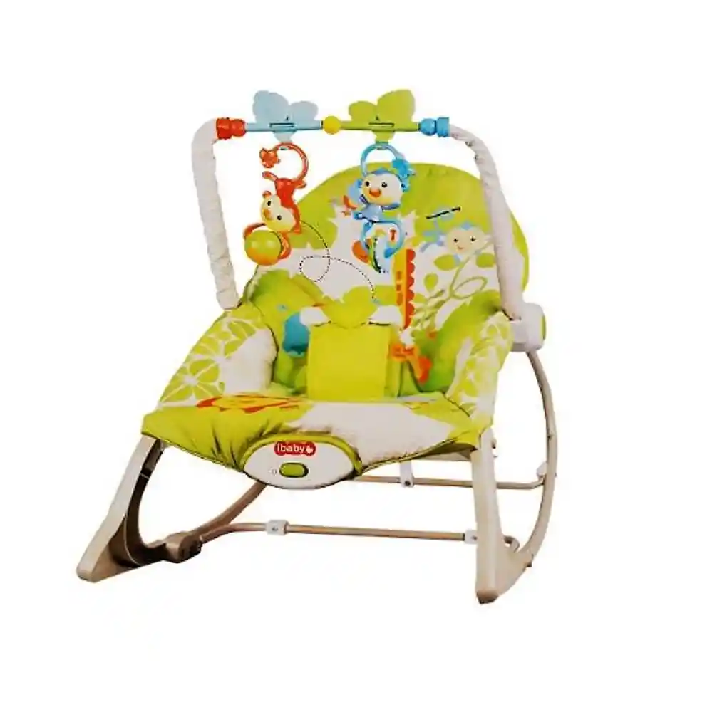 Silla Vibradora Mecedora Relajante Rocker Bebe Infantil Sonidos Niño Verde Jirafa Ref. Ibaby