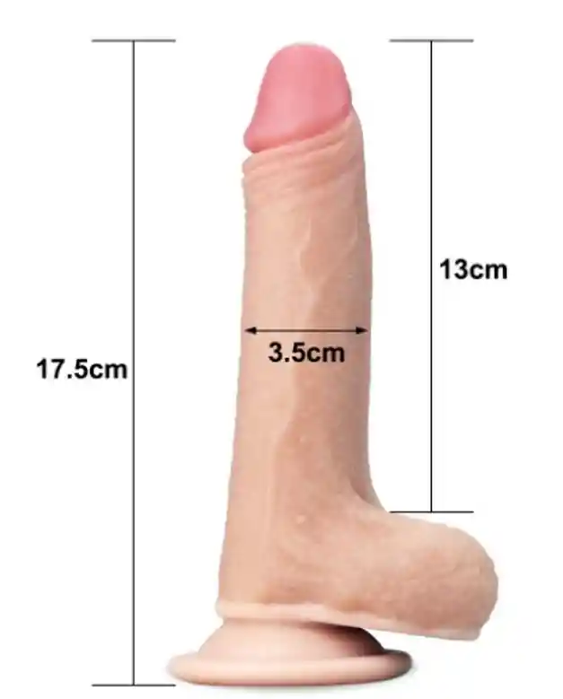 Consolador Lovetoy 17.5 Cm Deslizante Doble Capa De Piel.