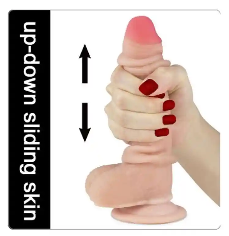 Consolador Lovetoy 17.5 Cm Deslizante Doble Capa De Piel.