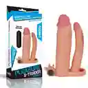 Funda Con Vibracion Pleasure X-tender 3'' Realística Doble Estimulacion