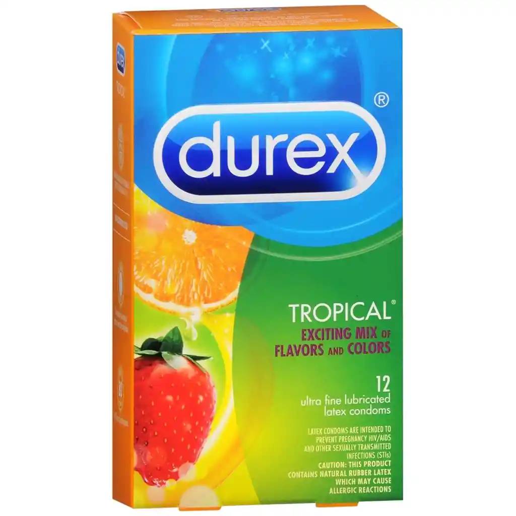 Durex Preservativos Saborizados Tropicalx 12