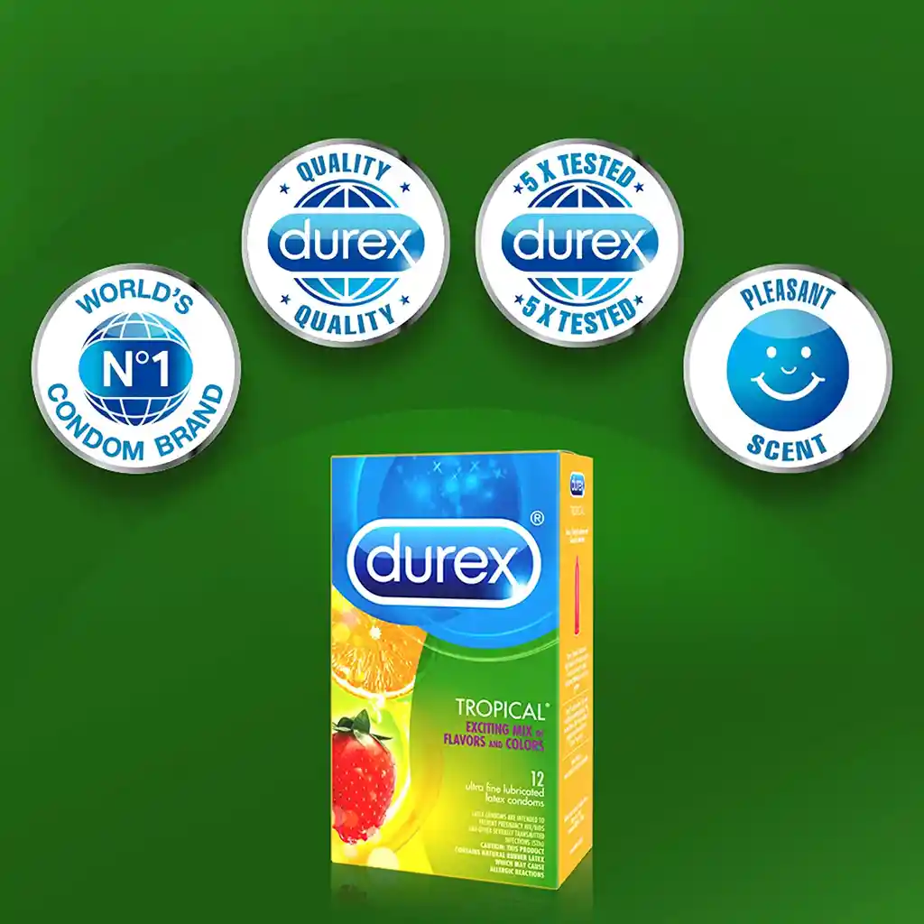 Durex Preservativos Saborizados Tropicalx 12