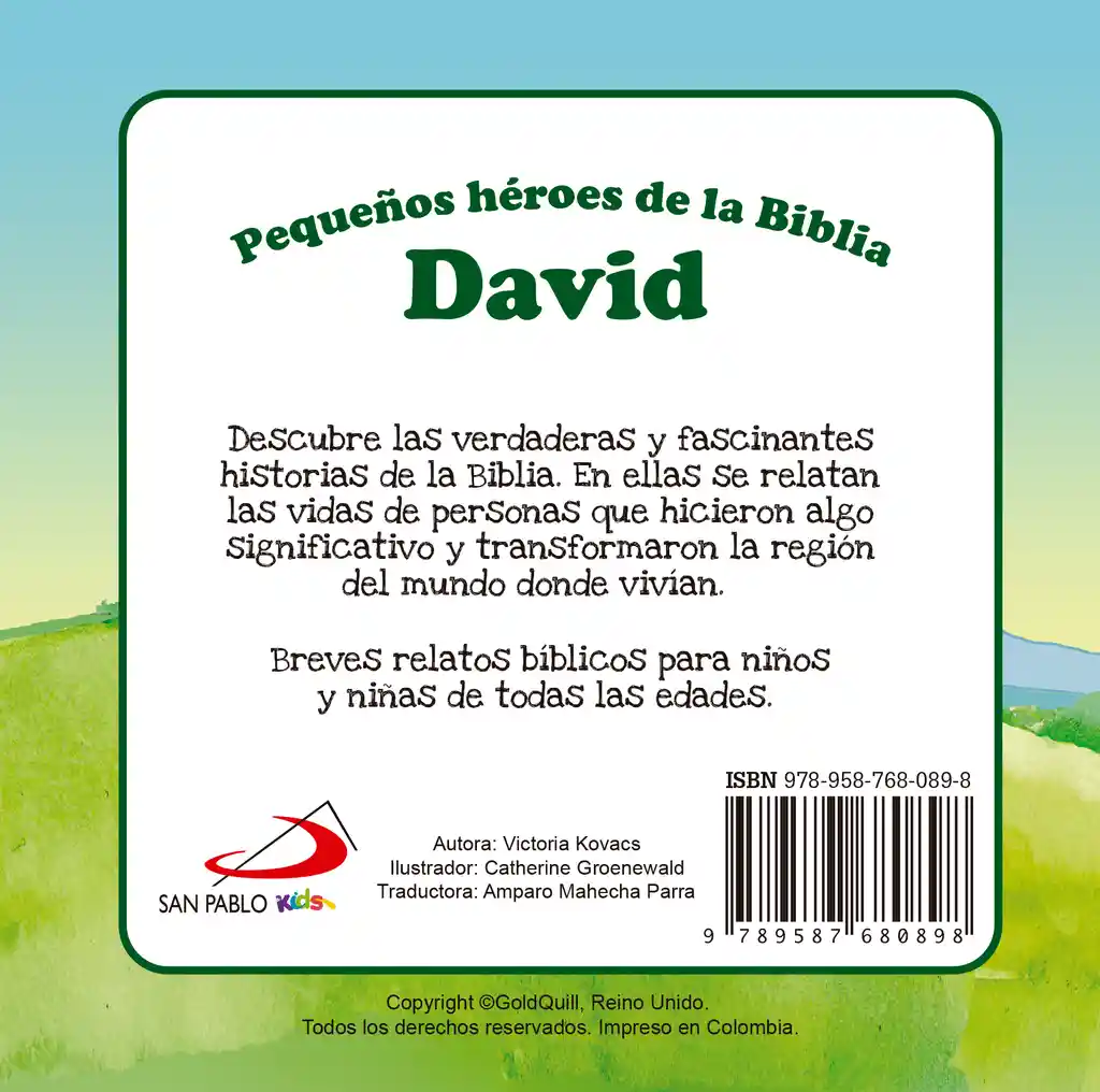 David Pequeños Heroes De La Biblia