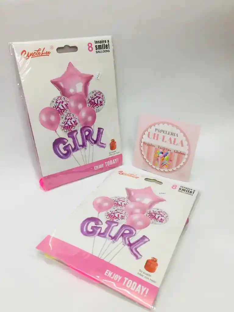 Kit Globos Girl X 8 Rosado ,biodegradablr