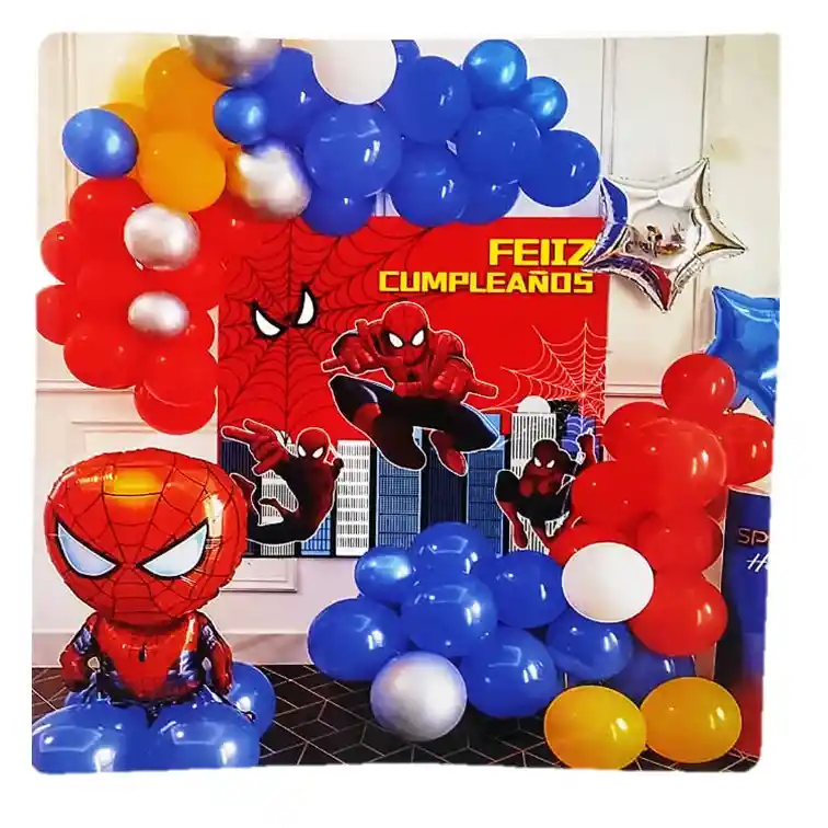 Globos Feliz Cumpleaños Temática Spider Man