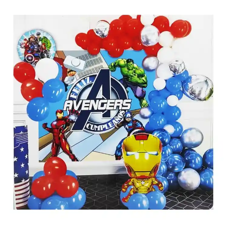 Globos Feliz Cumpleaños Temática Vengadores Marvel