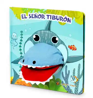 Libro Y Títere De Mano Animales Tiburón Juego Niños 2 En 1