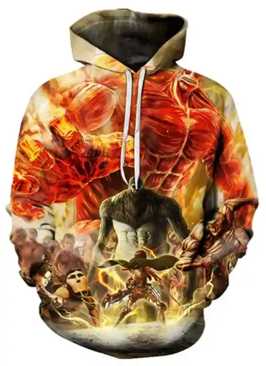 Buzo Capucha Anime Snk Kyojin Attack On Titan Estampado 3d