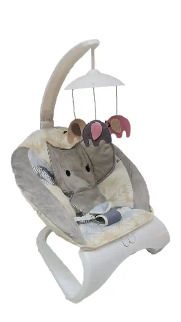 Silla Mecedora Vibradora Relajante Antirreflujo Bebe Infantil Rocker Deluxe Niño Unisex Elefante Gris