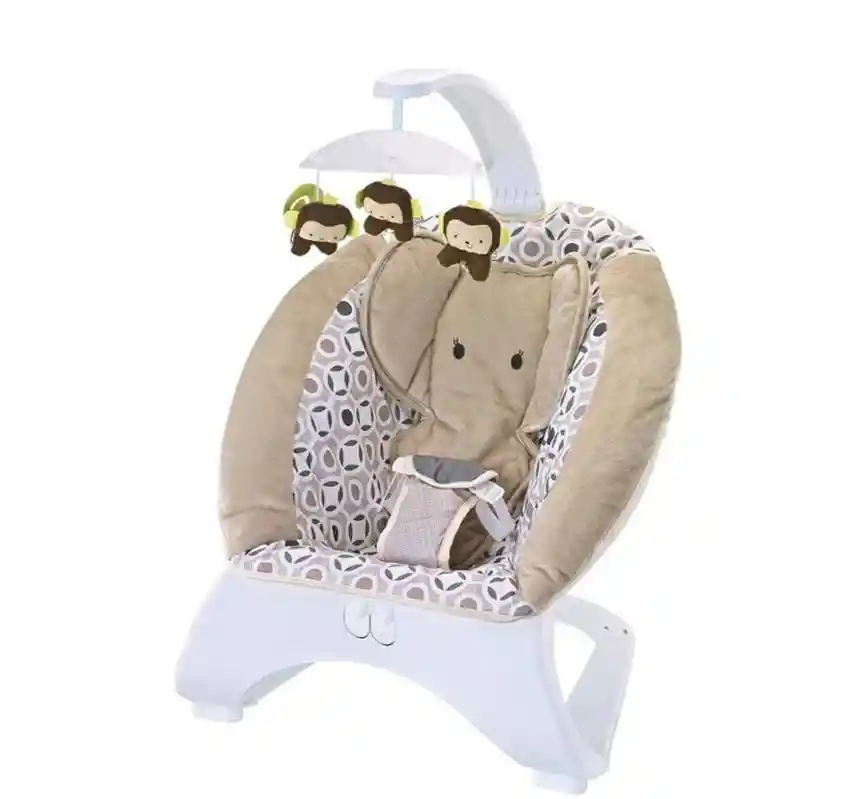 Silla Mecedora Vibradora Relajante Antirreflujo Bebe Infantil Rocker Deluxe Niño Unisex Elefante Beige