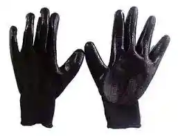 Guantes Negros De Poliester Y Nitrilo #08