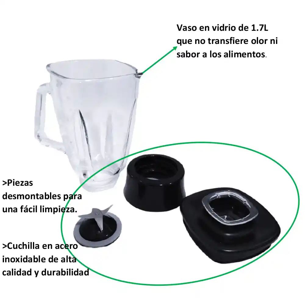 Samurai Licuadoraultra Original Vaso Vidrio/2 Anos Garantia