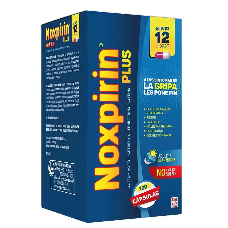 Noxpirin Plus | No Produce Sueño | Unidad | A Los Síntomas De La Gripa Les Pone Fin