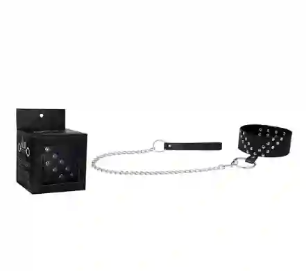 Collar With Leash Black Deluxe