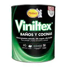 Pintura Viniltex Banos Y Cocinas Blanco - 1/4 De Galon Pintuco