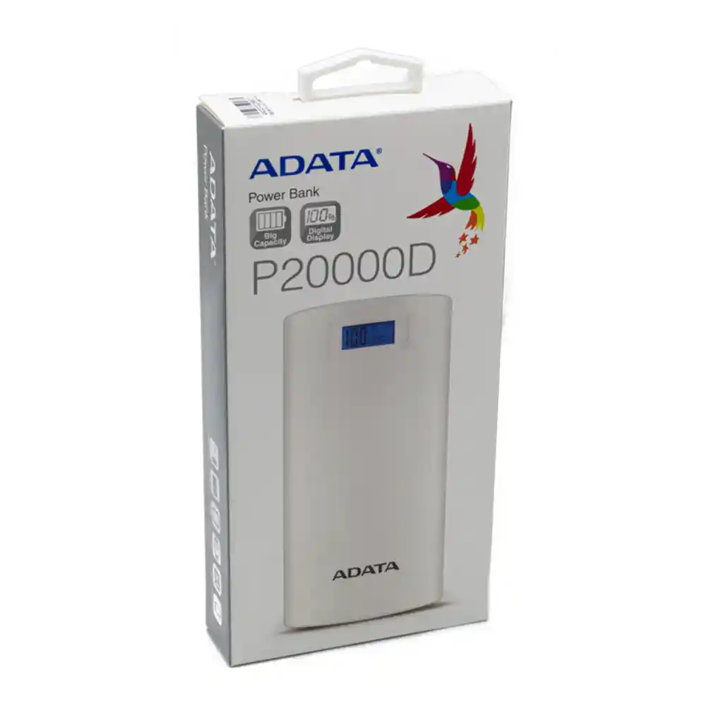 Cargador Portátil Power Bank 20000mah, Adata P20000d Blanco