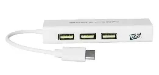 Adaptador Tipo C Más Usb 3 Puertos 2.0 + Adaptador Ethernet Red Lan
