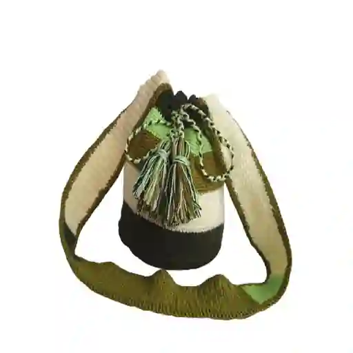 Mochila/bolso Artesanal Color Verde De Tira
