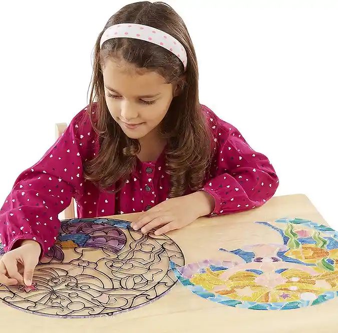 Juguete Niñas Set De Arte Diseña Tus Vitrales Sirena Niños