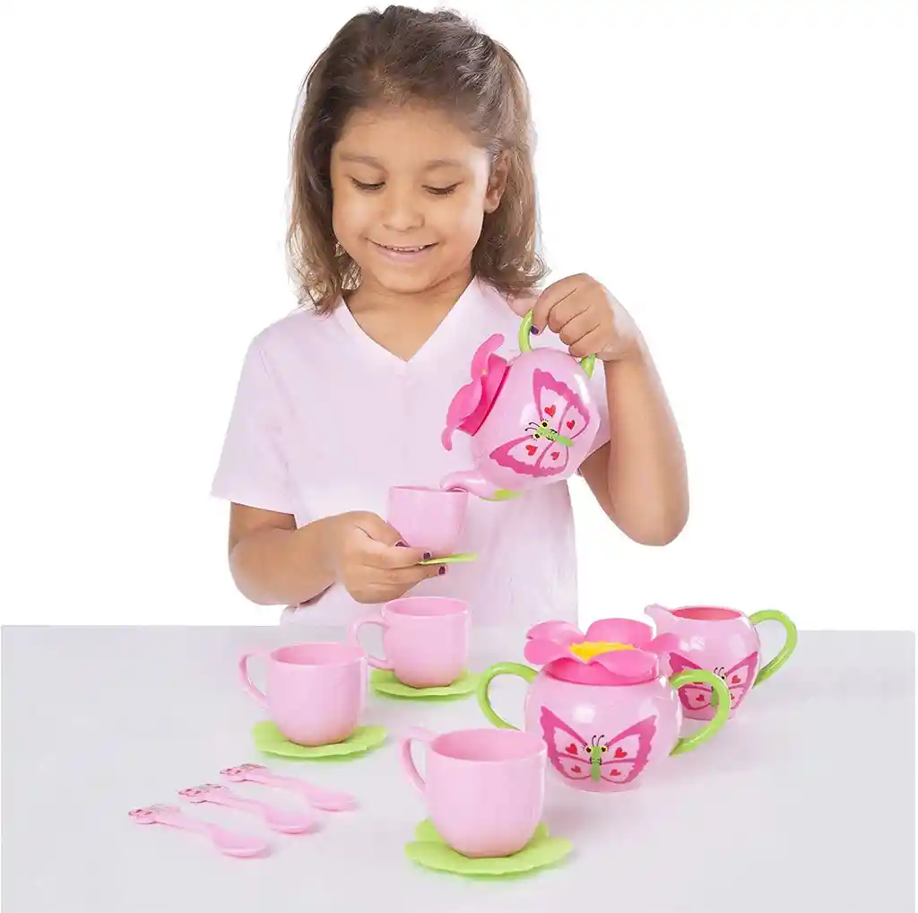 Juguete Niñas Juego De Te Con Diseño Mariposas Niños Roles