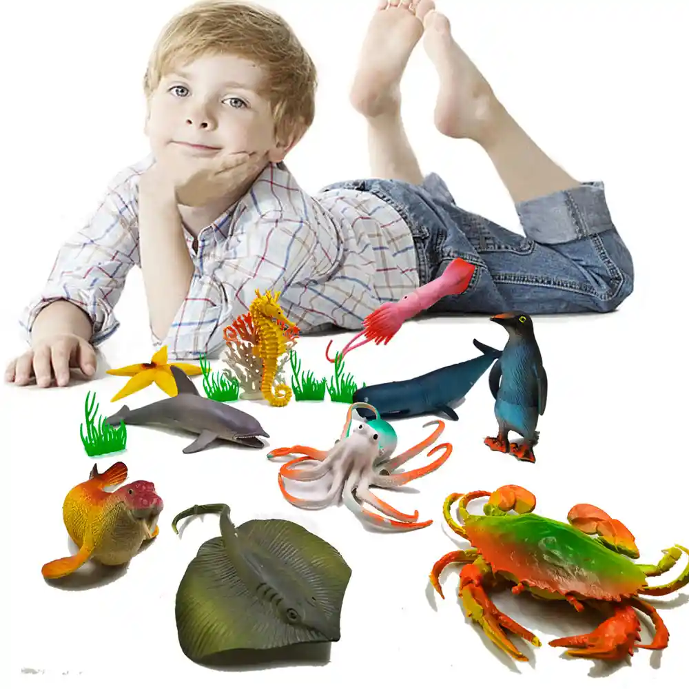 Animales De Mar Juguete Didáctico Infantil Figuras Marinas