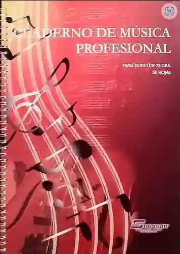 Cuaderno Musical Pentagramado Profesional Grande Argollado Tamaño Oficio