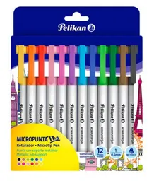 Paquete Pelikan Micropunta Plus X12 Surtido Varios Colores
