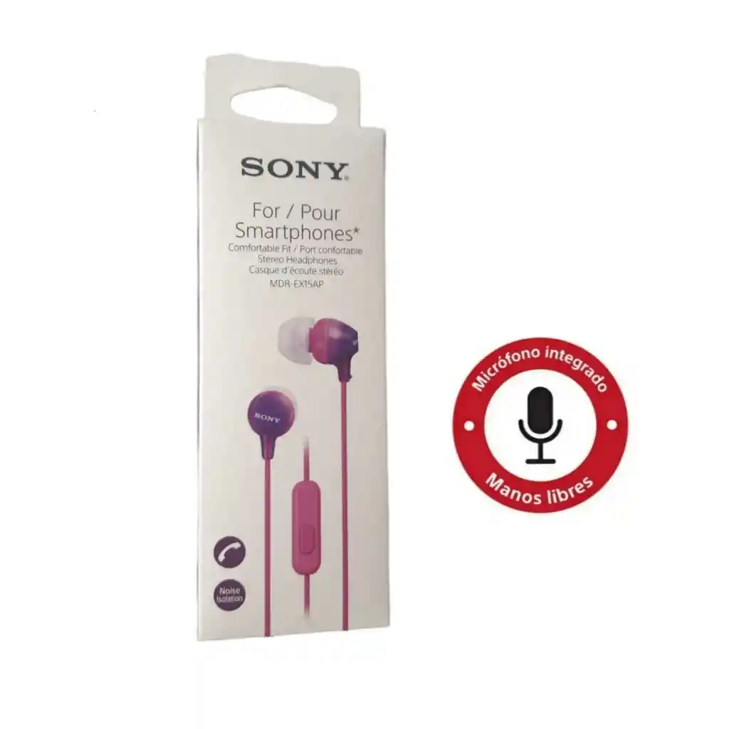 Sony Audifonoscon Funcion Manos Libres Mdr-Ex15Ap Original Purpura