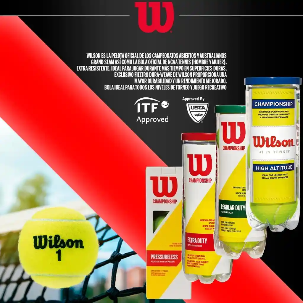 Wilson Tubo De Pelotas Bolas De Tenispelotas Championship Extra Duty