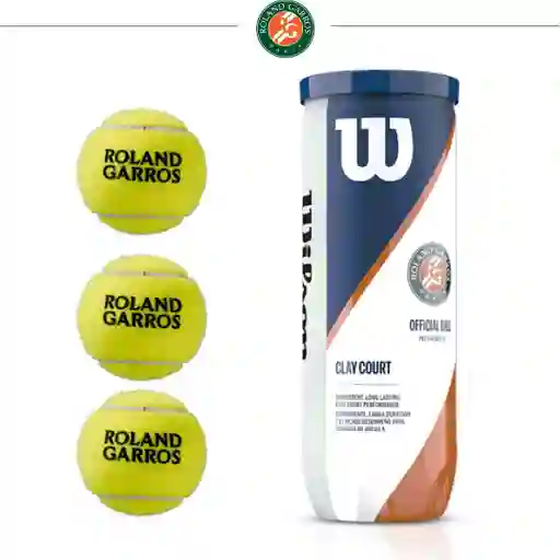 Wilson Tubos De 3 Pelotas De Tenis Roland Garros Oficial Clay Tour