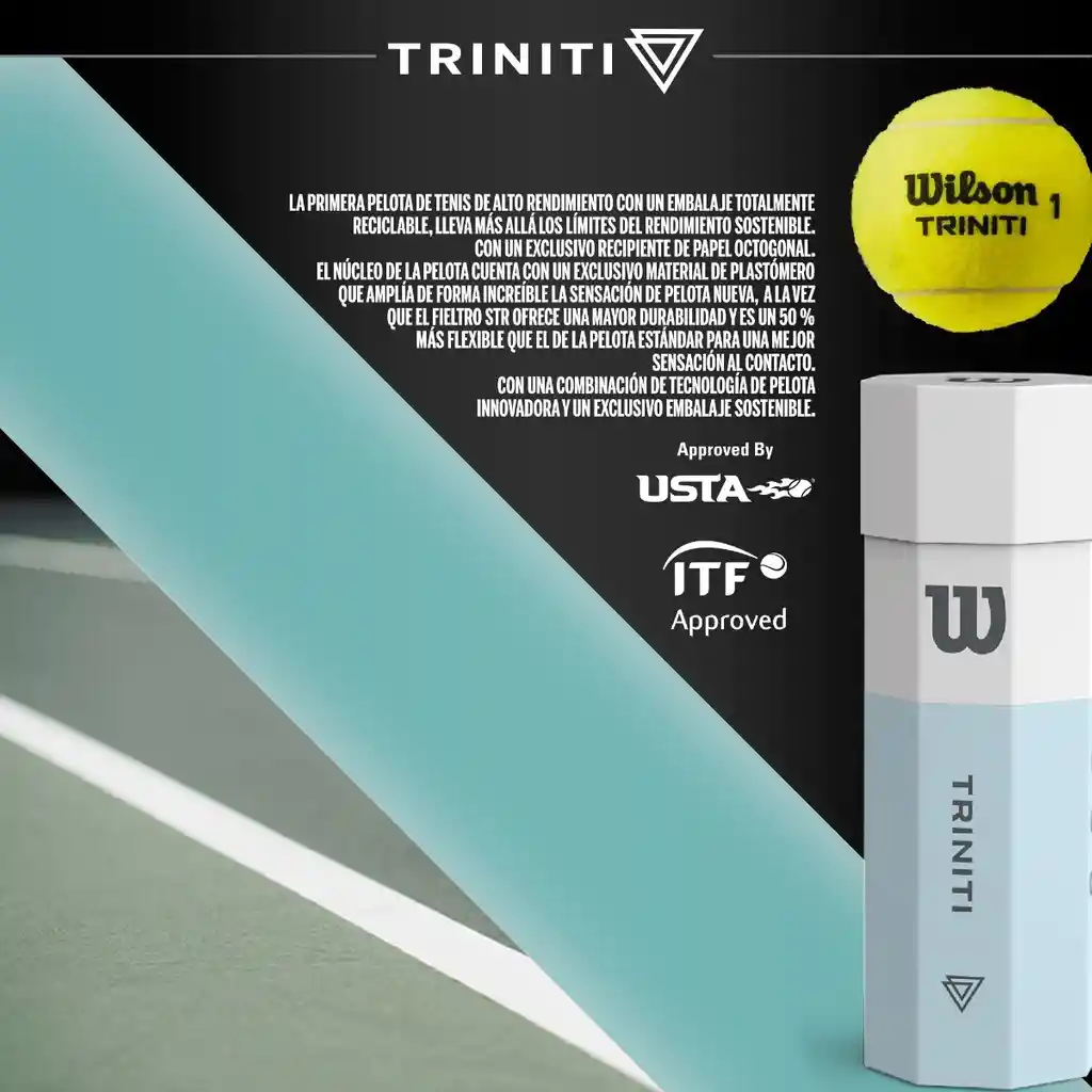 Wilson Tubo De 3 Pelotas De Tenis Triniti