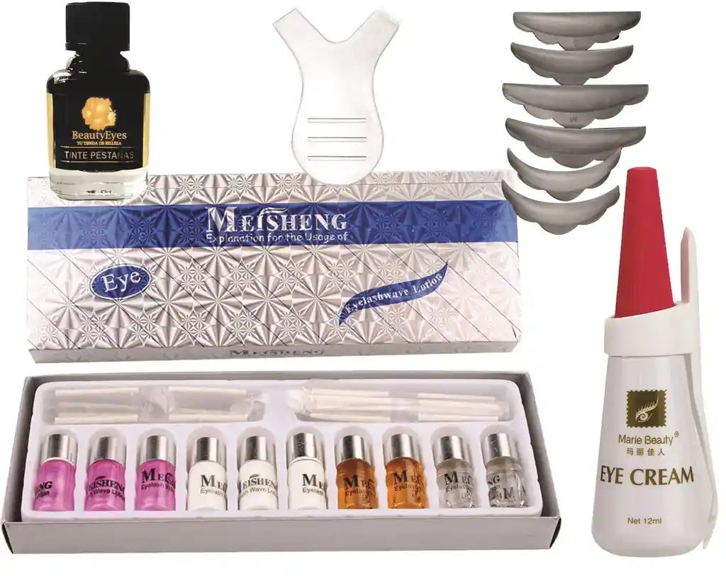 Kit Lifting Meisheng + Tinte + Pega (marie Blanco) + Rulos Silicona + Espatula