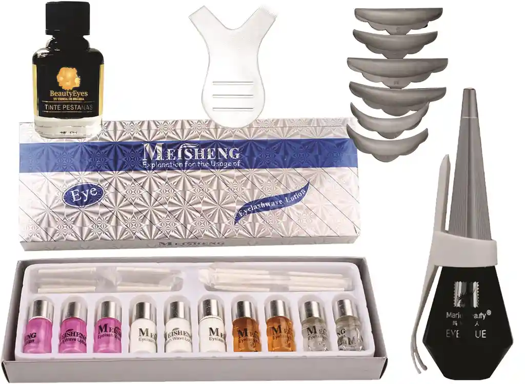 Kit Lifting Meisheng + Tinte + Pega (marie Beauty Negro) + Rulos Silicona + Espatula