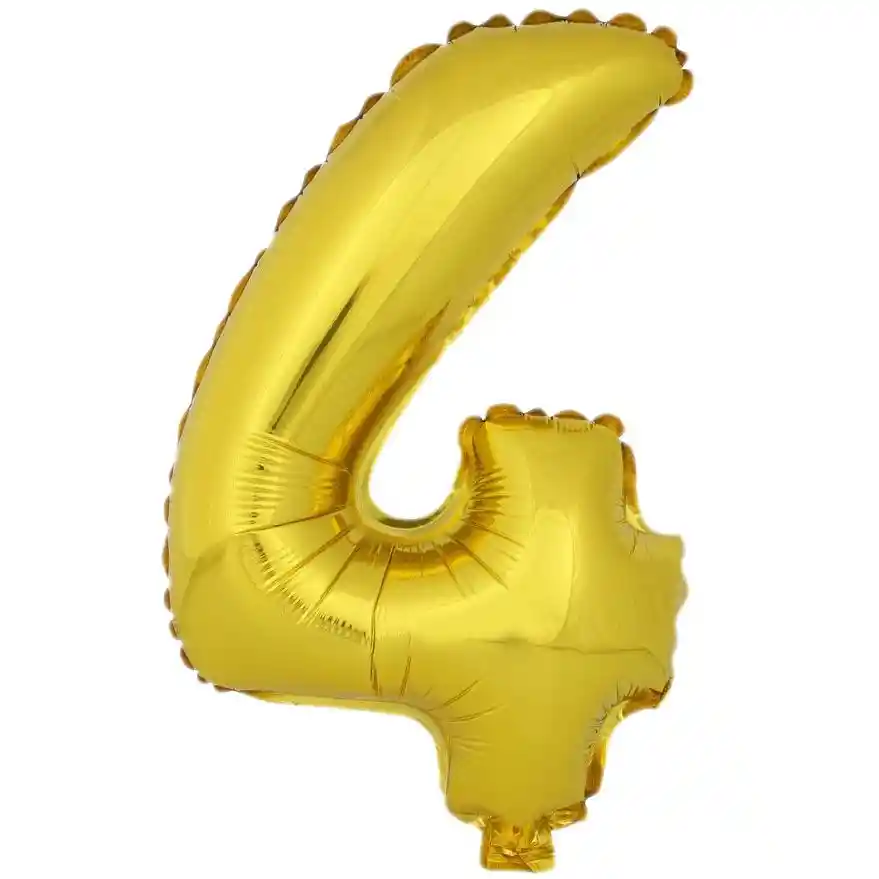 Globo De Numero 4 Dorado