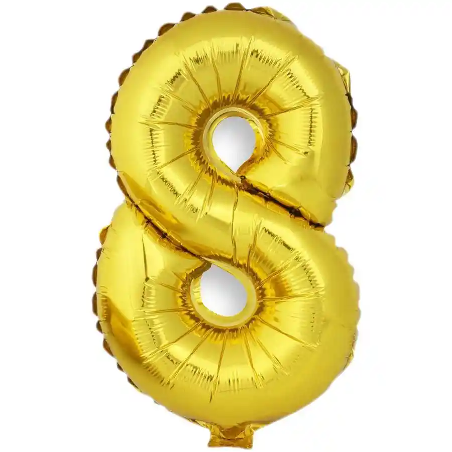 Globo De Numero 8 Dorado