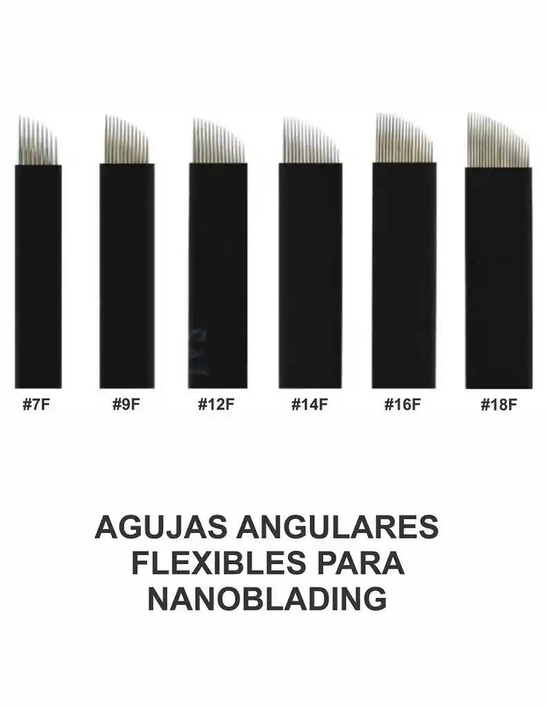 5 Aguja Nanoblading Microblading Angulares 7 Pin Flexibles