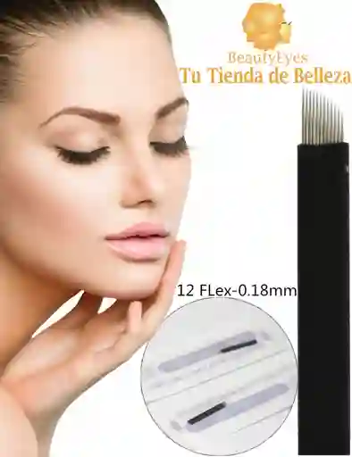 5 Agujas Nanoblading Microblading Angulares 12 Pin Flexibles