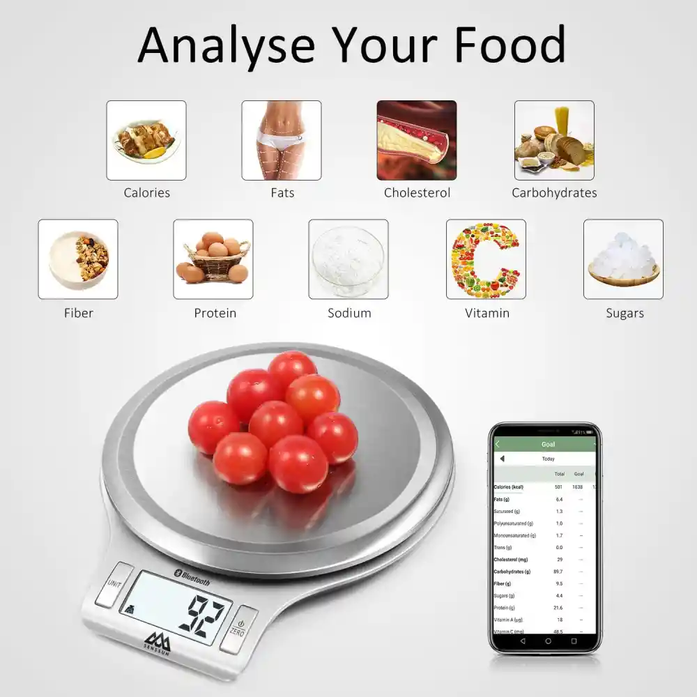 Gramera Digital Bluetooth Senssun Nutrición Inteligente