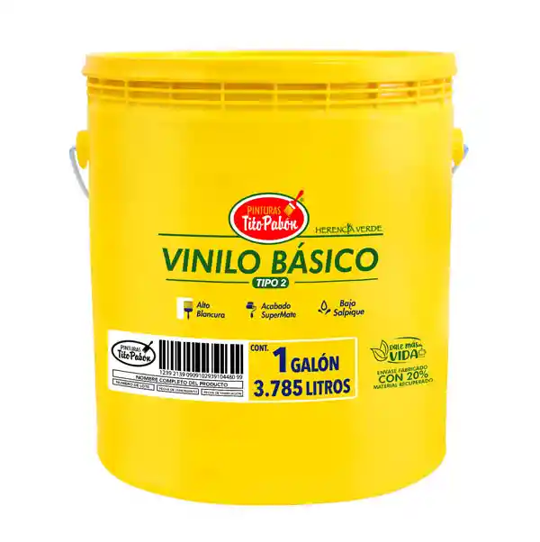 Galon Vinilo Basico Tito Pabon Tipo 1 Blanco