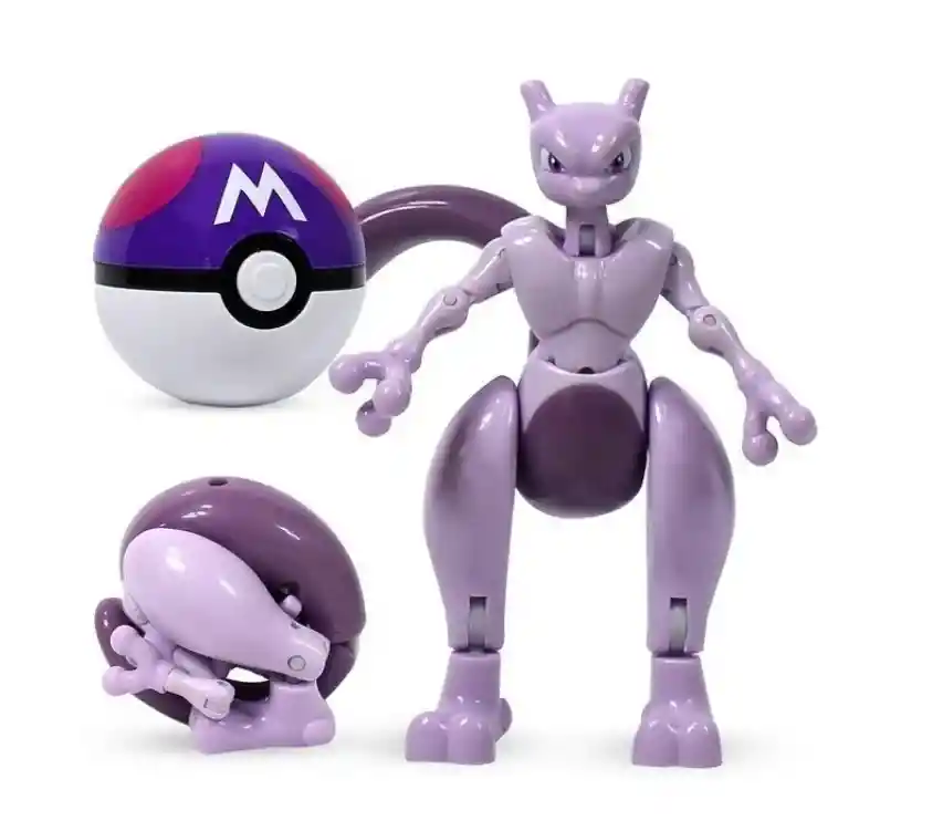 1 Figura De Pokemon Y Pokebola De Bolsillo Mewtwo