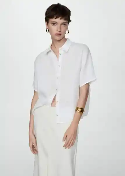 Camisa Pai Blanco Talla XL Mujer Mango