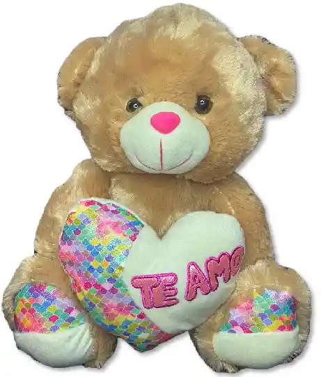 Peluche Oso Corazón Multicolor Te Amo 50cm