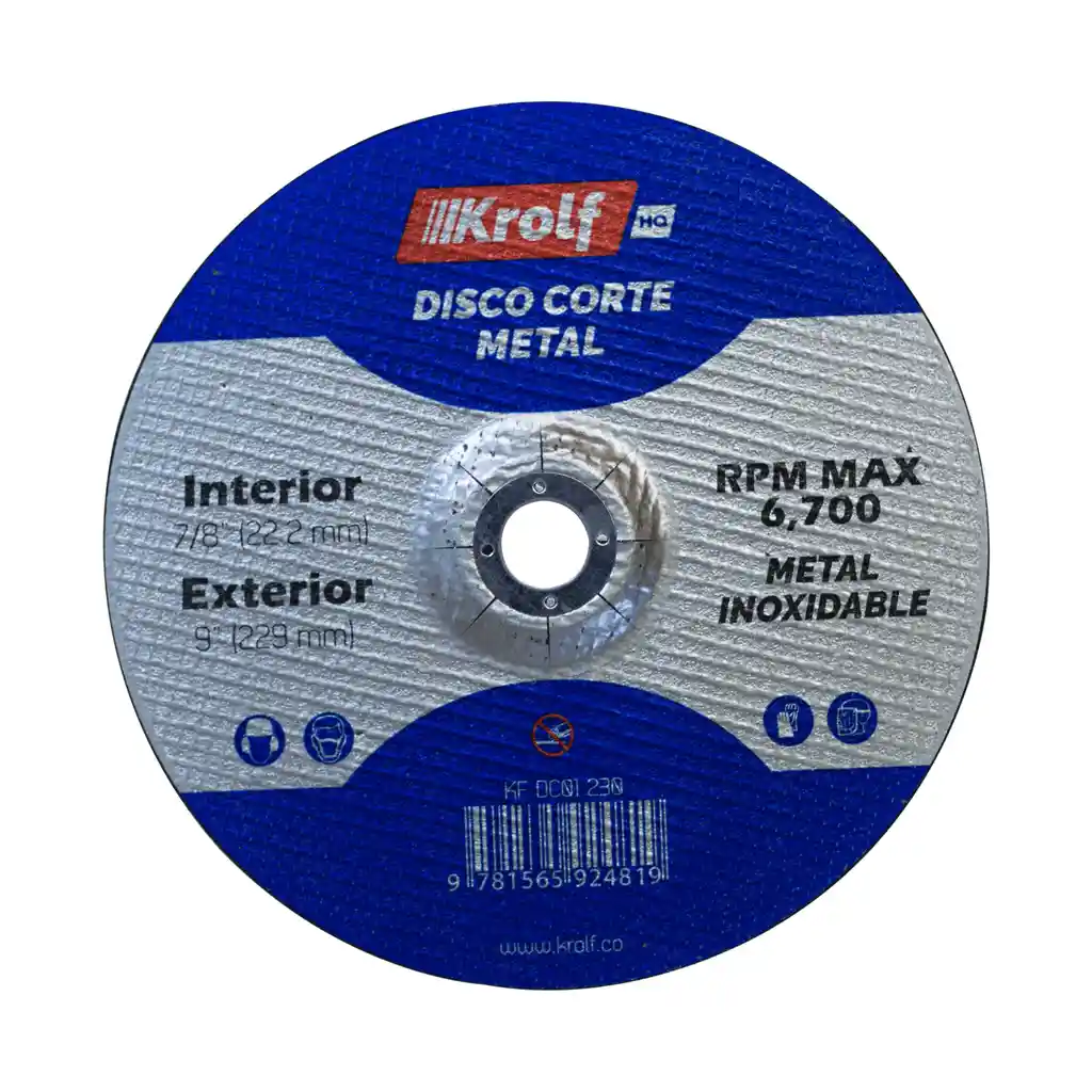 Disco Corte Metal 9 - Krolf