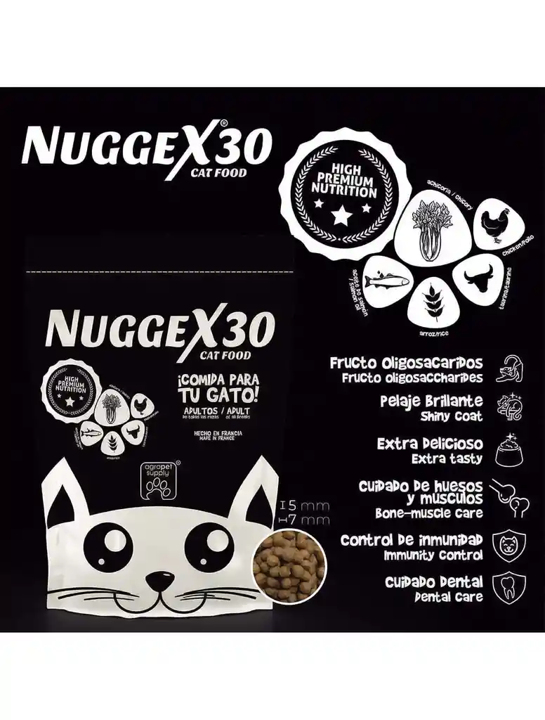 Nuggex 30 Gatos 500 G