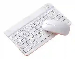 Combo Mouse Y Teclado Bluetooth Kit Blanco